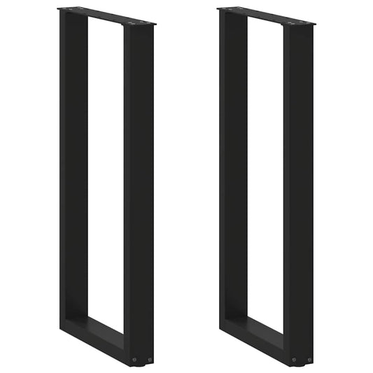 Bar Table Legs U-Shaped 2 pcs Black 40x(100-101) cm Steel