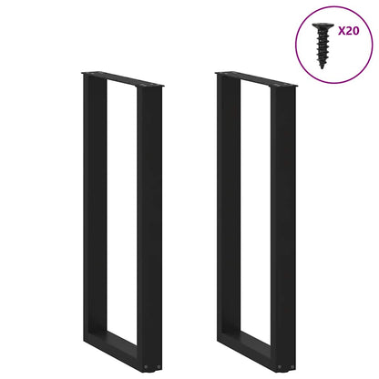 Bar Table Legs U-Shaped 2 pcs Black 40x(100-101) cm Steel
