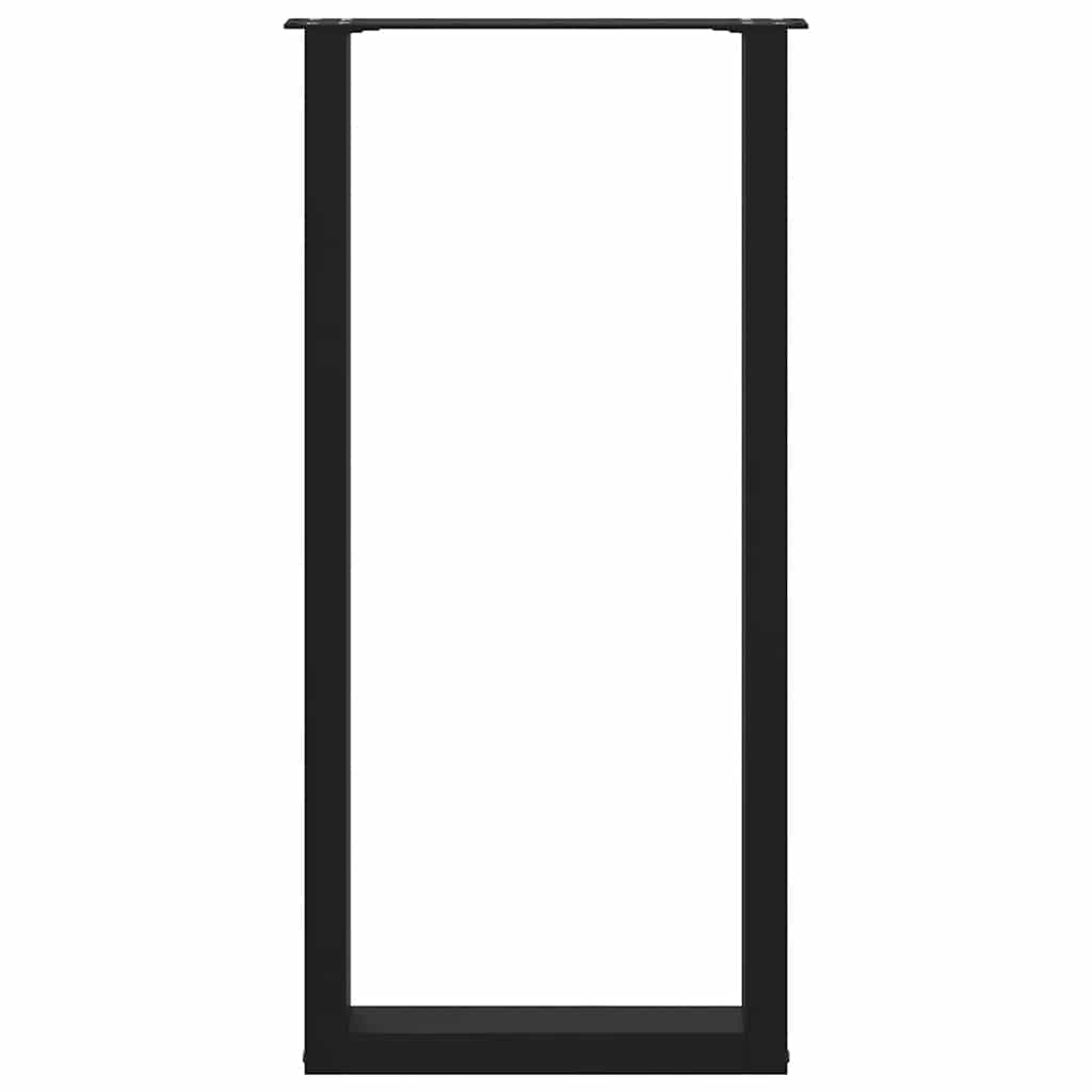 Bar Table Legs U-Shaped 2 pcs Black 40x(100-101) cm Steel