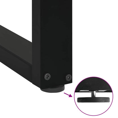 Bar Table Legs U-Shaped 2 pcs Black 40x(100-101) cm Steel