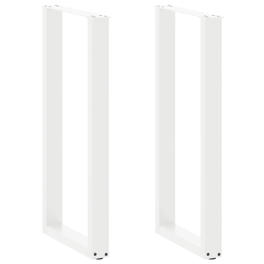 Bar Table Legs U-Shaped 2 pcs White 40x(100-101) cm Steel