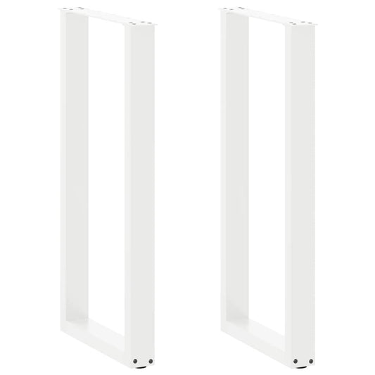 Bar Table Legs U-Shaped 2 pcs White 40x(100-101) cm Steel