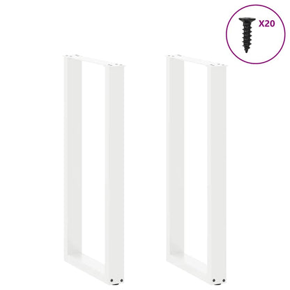 Bar Table Legs U-Shaped 2 pcs White 40x(100-101) cm Steel