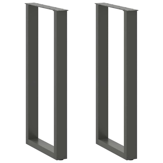 Bar Table Legs U-Shaped 2 pcs Anthracite 40x(100-101) cm Steel