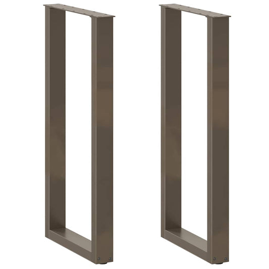 Bar Table Legs U-Shaped 2 pcs Natural Steel 40x(100-101) cm Steel