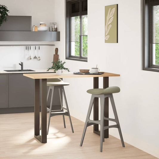 Bar Table Legs U-Shaped 2 pcs Natural Steel 40x(100-101) cm Steel