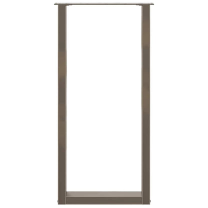 Bar Table Legs U-Shaped 2 pcs Natural Steel 40x(100-101) cm Steel