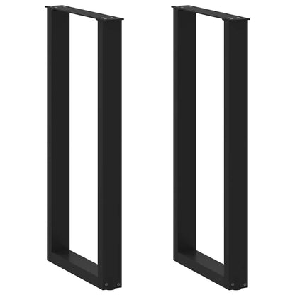 Bar Table Legs U-Shaped 2 pcs Black 50x(100-101) cm Steel