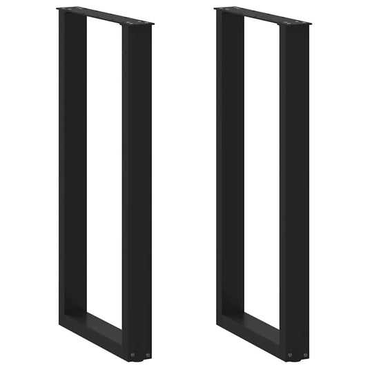 Bar Table Legs U-Shaped 2 pcs Black 50x(100-101) cm Steel