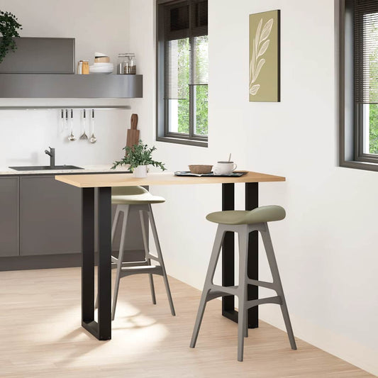 Bar Table Legs U-Shaped 2 pcs Black 50x(100-101) cm Steel