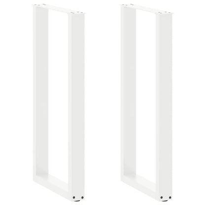 Bar Table Legs U-Shaped 2 pcs White 50x(100-101) cm Steel