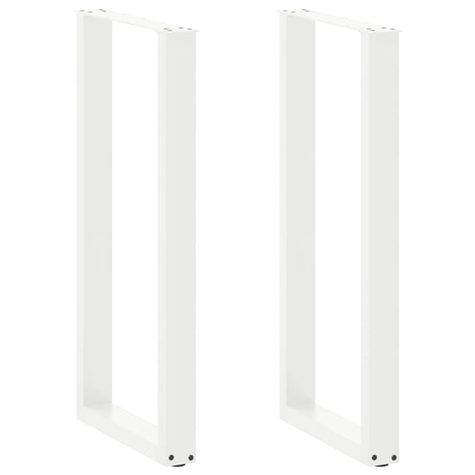 Bar Table Legs U-Shaped 2 pcs White 50x(100-101) cm Steel
