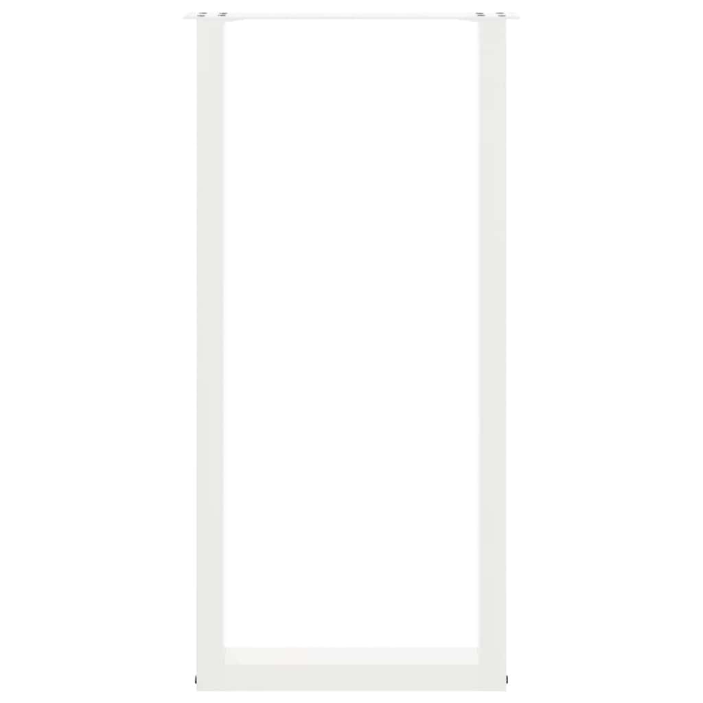 Bar Table Legs U-Shaped 2 pcs White 50x(100-101) cm Steel