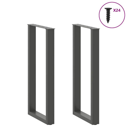 Bar Table Legs U-Shaped 2 pcs Anthracite 50x(100-101) cm Steel