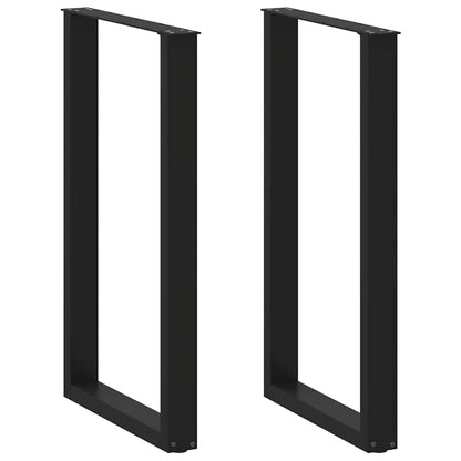 Bar Table Legs U-Shaped 2 pcs Black 60x(100-101) cm Steel