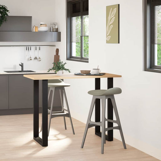 Bar Table Legs U-Shaped 2 pcs Black 60x(100-101) cm Steel