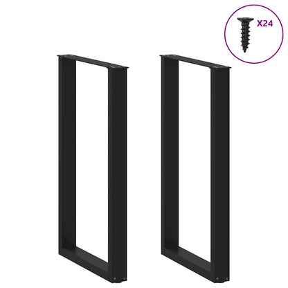 Bar Table Legs U-Shaped 2 pcs Black 60x(100-101) cm Steel