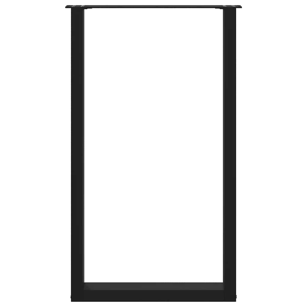 Bar Table Legs U-Shaped 2 pcs Black 60x(100-101) cm Steel