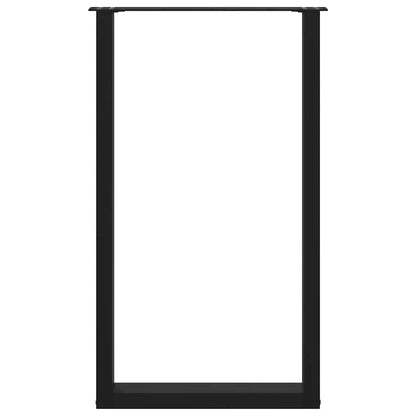 Bar Table Legs U-Shaped 2 pcs Black 60x(100-101) cm Steel