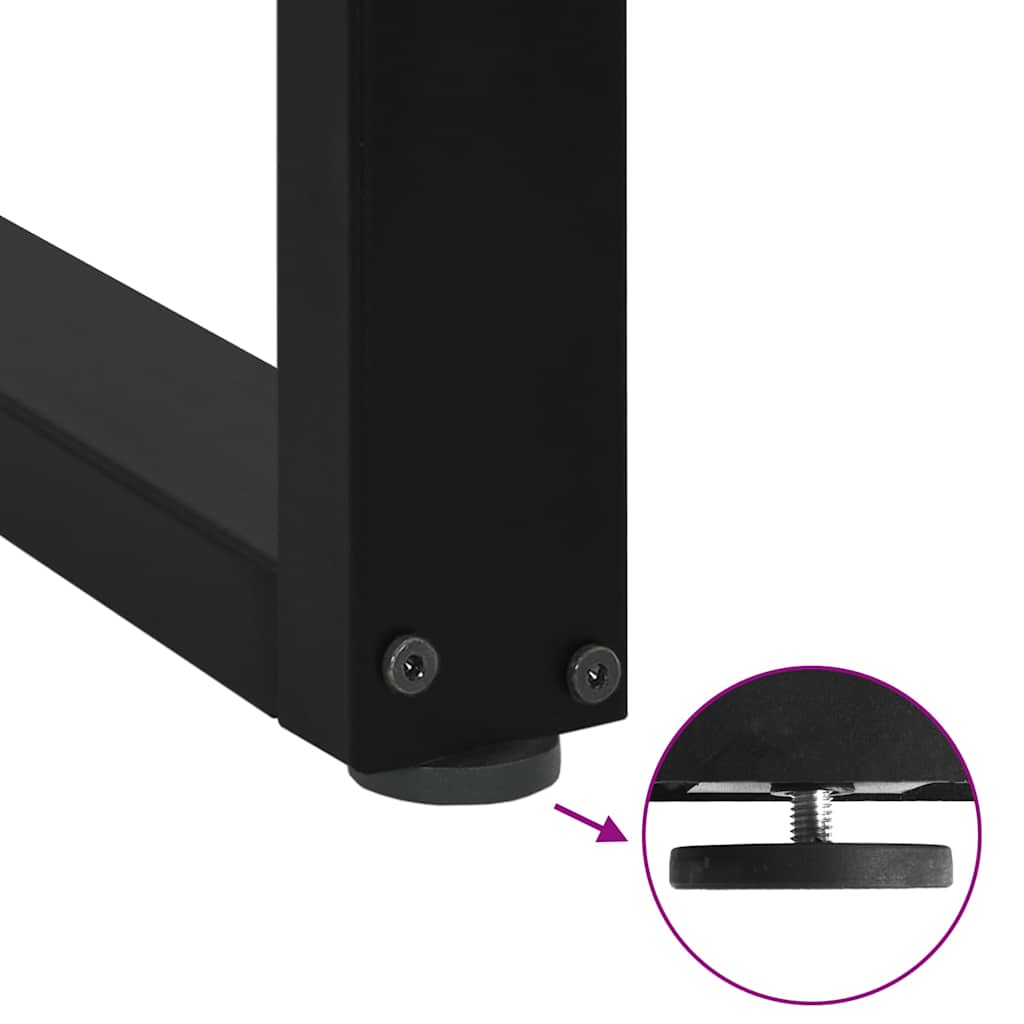 Bar Table Legs U-Shaped 2 pcs Black 60x(100-101) cm Steel