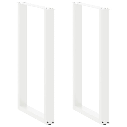 Bar Table Legs U-Shaped 2 pcs White 60x(100-101) cm Steel