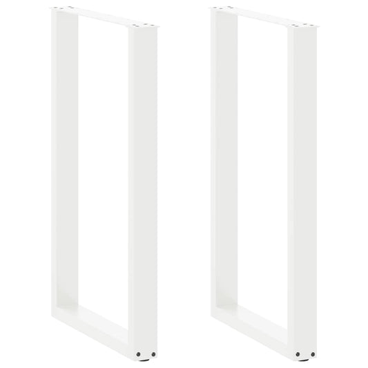 Bar Table Legs U-Shaped 2 pcs White 60x(100-101) cm Steel