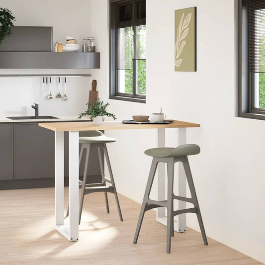 Bar Table Legs U-Shaped 2 pcs White 60x(100-101) cm Steel