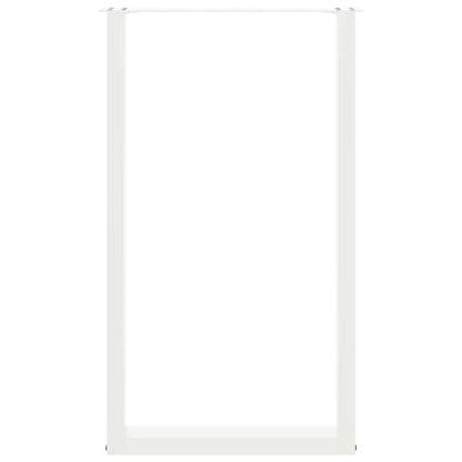 Bar Table Legs U-Shaped 2 pcs White 60x(100-101) cm Steel