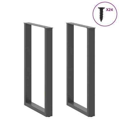Bar Table Legs U-Shaped 2 pcs Anthracite 60x(100-101) cm Steel