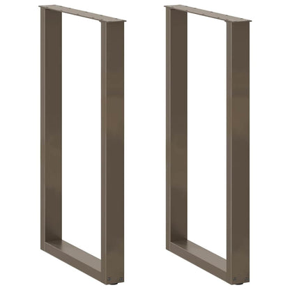 Bar Table Legs U-Shaped 2 pcs Natural Steel 60x(100-101) cm Steel
