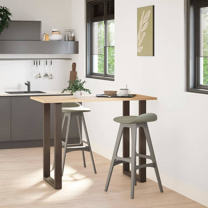 Bar Table Legs U-Shaped 2 pcs Natural Steel 60x(100-101) cm Steel