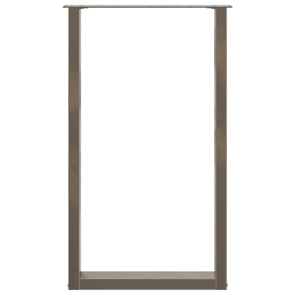 Bar Table Legs U-Shaped 2 pcs Natural Steel 60x(100-101) cm Steel