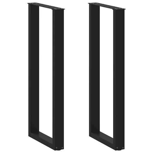 Bar Table Legs U-Shaped 2 pcs Black 40x(110-111) cm Steel