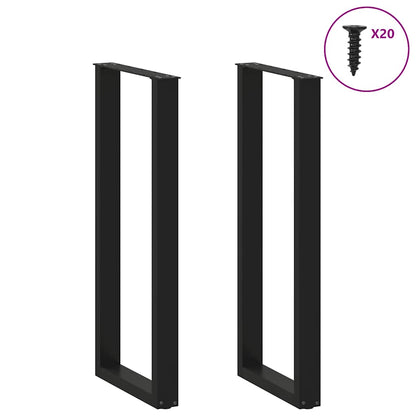 Bar Table Legs U-Shaped 2 pcs Black 40x(110-111) cm Steel