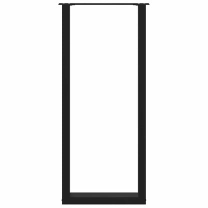 Bar Table Legs U-Shaped 2 pcs Black 40x(110-111) cm Steel
