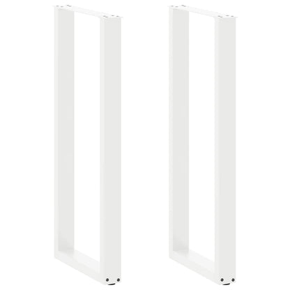 Bar Table Legs U-Shaped 2 pcs White 40x(110-111) cm Steel