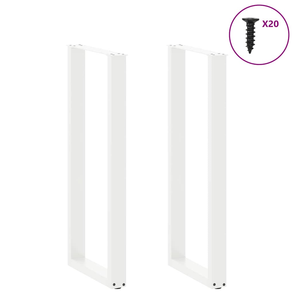 Bar Table Legs U-Shaped 2 pcs White 40x(110-111) cm Steel
