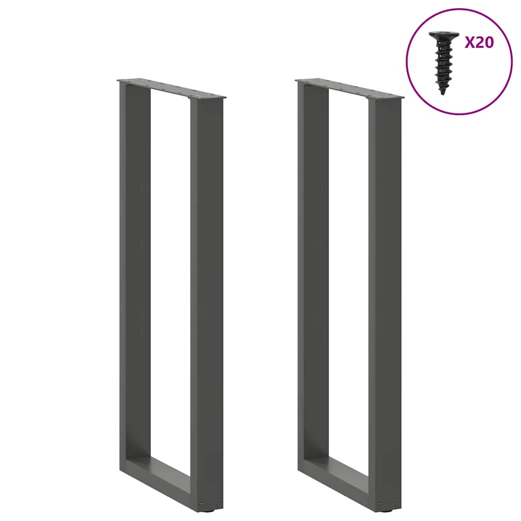 Bar Table Legs U-Shaped 2 pcs Anthracite 40x(110-111) cm Steel