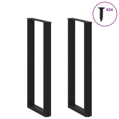 Bar Table Legs U-Shaped 2 pcs Black 50x(110-111) cm Steel