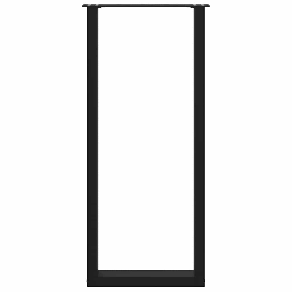Bar Table Legs U-Shaped 2 pcs Black 50x(110-111) cm Steel