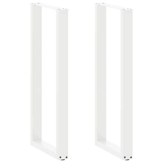 Bar Table Legs U-Shaped 2 pcs White 50x(110-111) cm Steel
