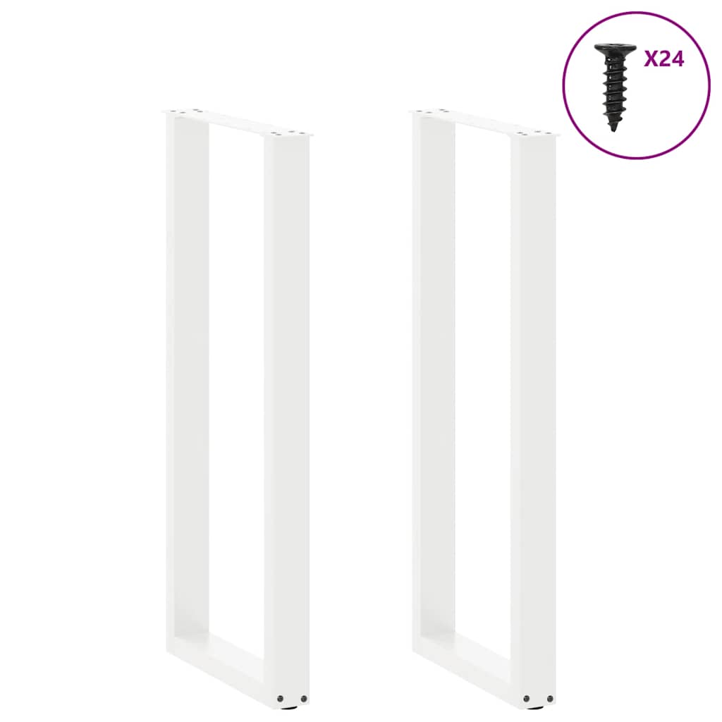 Bar Table Legs U-Shaped 2 pcs White 50x(110-111) cm Steel