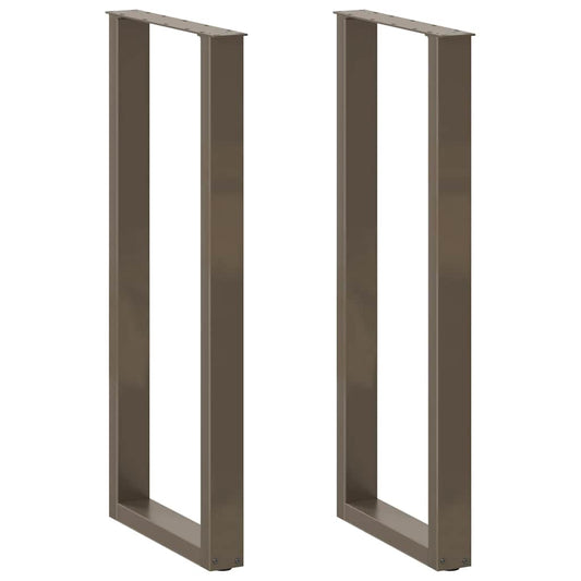Bar Table Legs U-Shaped 2 pcs Natural Steel 50x(110-111) cm Steel