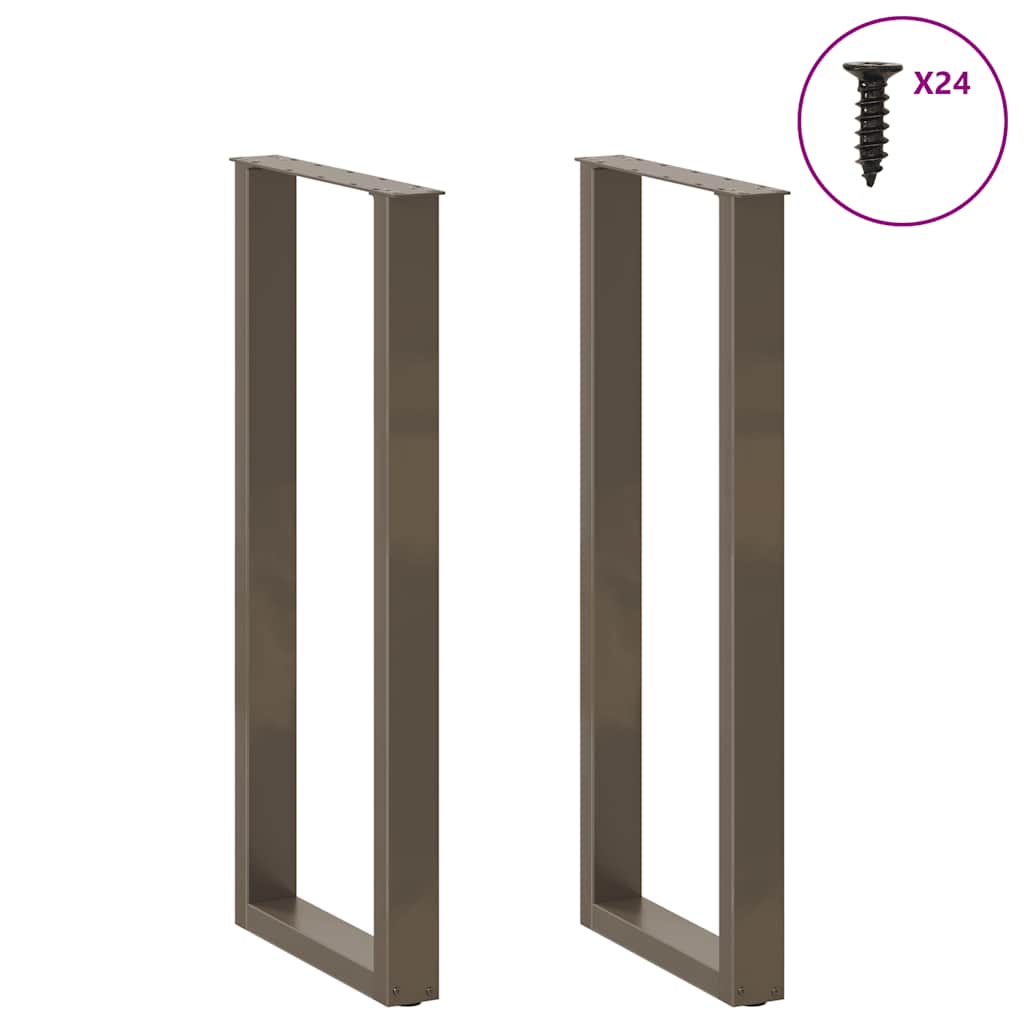 Bar Table Legs U-Shaped 2 pcs Natural Steel 50x(110-111) cm Steel