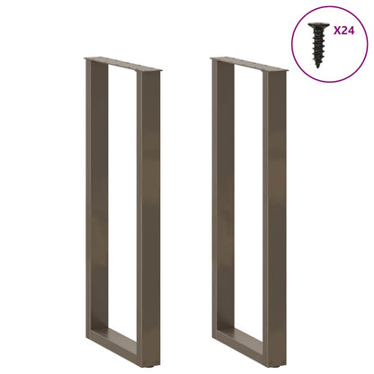 Bar Table Legs U-Shaped 2 pcs Natural Steel 50x(110-111) cm Steel