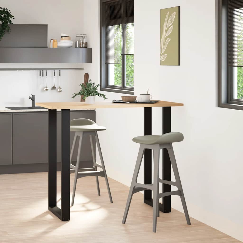 Bar Table Legs U-Shaped 2 pcs Black 60x(110-111) cm Steel