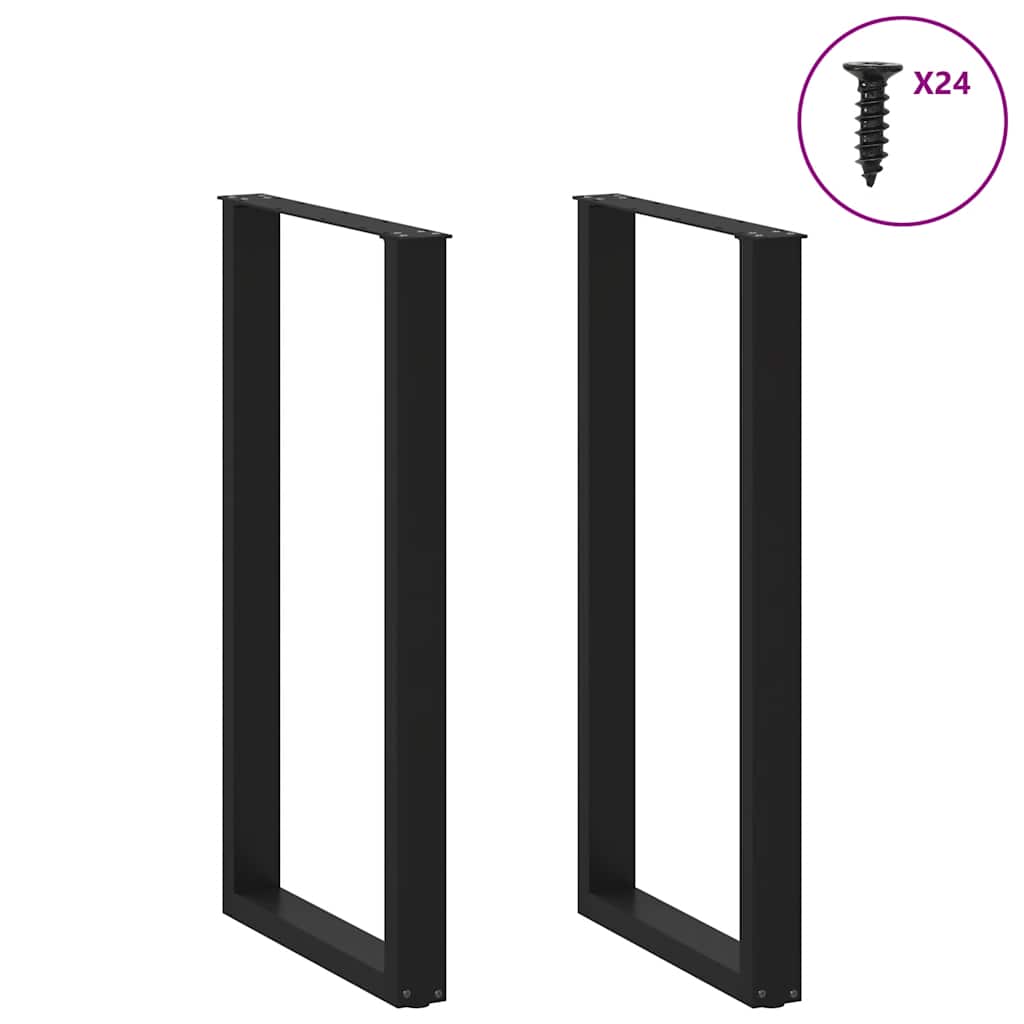 Bar Table Legs U-Shaped 2 pcs Black 60x(110-111) cm Steel