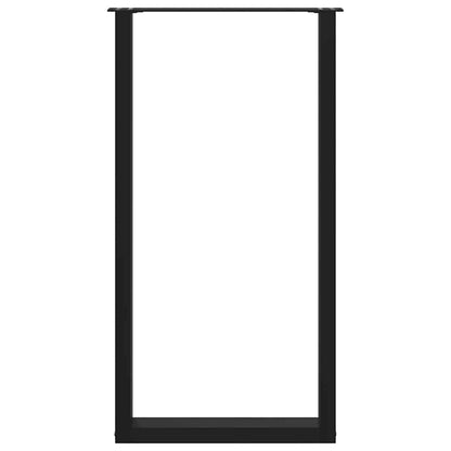Bar Table Legs U-Shaped 2 pcs Black 60x(110-111) cm Steel
