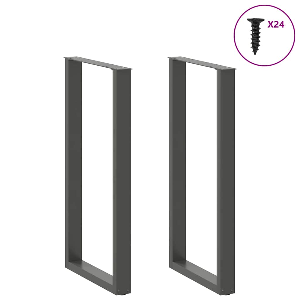 Bar Table Legs U-Shaped 2 pcs Anthracite 60x(110-111) cm Steel