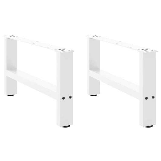 Coffee Table Legs White 2 pcs 60x(30-31) cm Steel